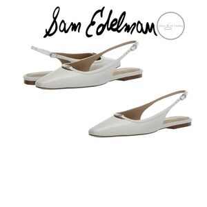 Sam Edelman Cleo White Leather Flat